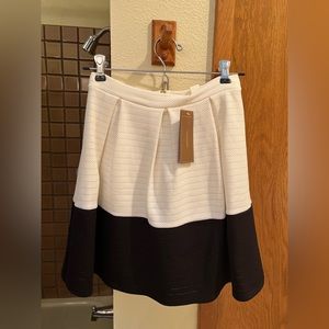 NWT Black and White Colorblock Skirt, Size S